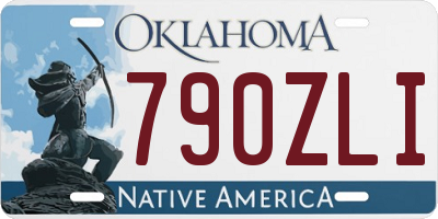OK license plate 790ZLI