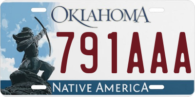 OK license plate 791AAA