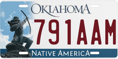 OK license plate 791AAM