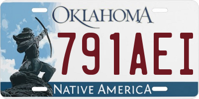OK license plate 791AEI