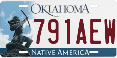 OK license plate 791AEW