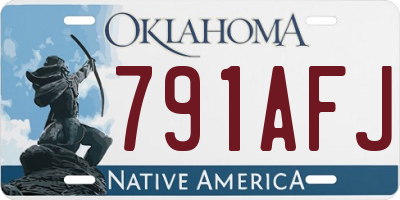 OK license plate 791AFJ