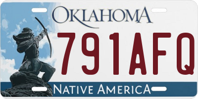 OK license plate 791AFQ