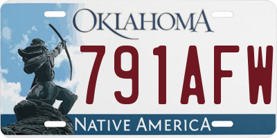 OK license plate 791AFW
