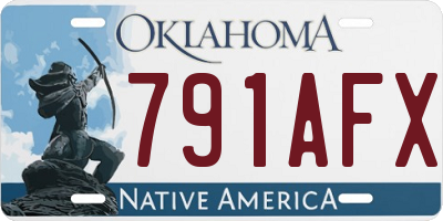OK license plate 791AFX