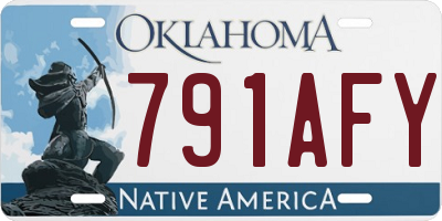 OK license plate 791AFY