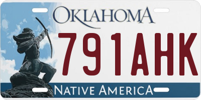 OK license plate 791AHK