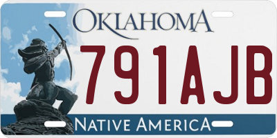OK license plate 791AJB
