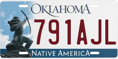 OK license plate 791AJL