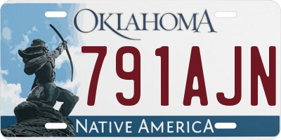 OK license plate 791AJN