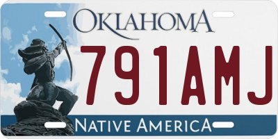 OK license plate 791AMJ