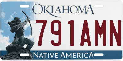 OK license plate 791AMN