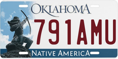 OK license plate 791AMU