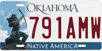OK license plate 791AMW