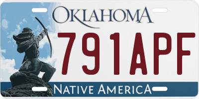 OK license plate 791APF