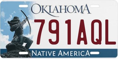 OK license plate 791AQL