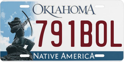 OK license plate 791BOL
