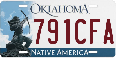 OK license plate 791CFA