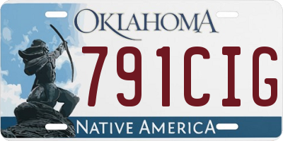 OK license plate 791CIG
