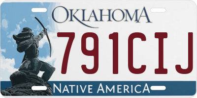 OK license plate 791CIJ