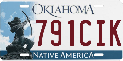 OK license plate 791CIK