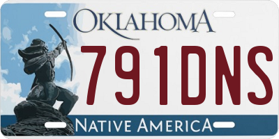 OK license plate 791DNS