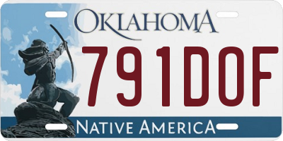 OK license plate 791DOF