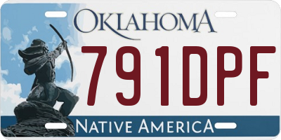 OK license plate 791DPF