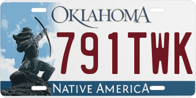 OK license plate 791TWK