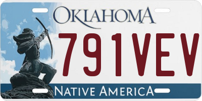 OK license plate 791VEV