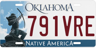 OK license plate 791VRE