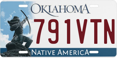 OK license plate 791VTN