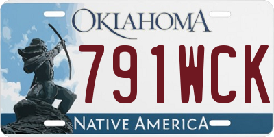 OK license plate 791WCK