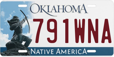 OK license plate 791WNA