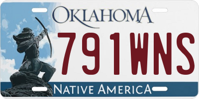 OK license plate 791WNS