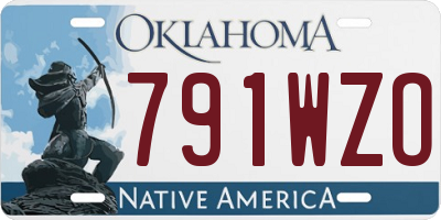 OK license plate 791WZO