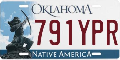 OK license plate 791YPR
