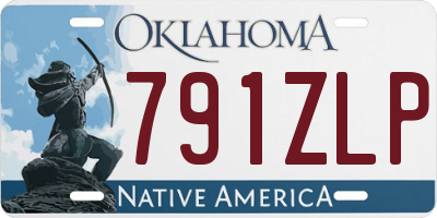 OK license plate 791ZLP