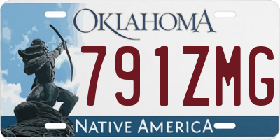 OK license plate 791ZMG