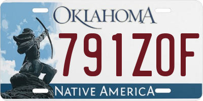 OK license plate 791ZOF