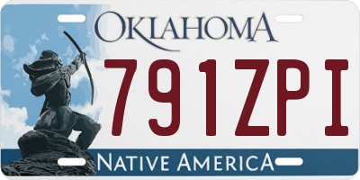 OK license plate 791ZPI