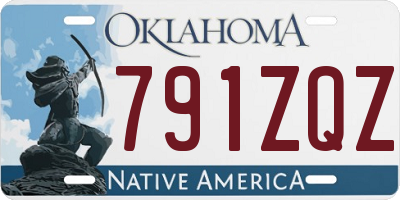 OK license plate 791ZQZ