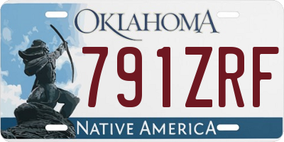 OK license plate 791ZRF