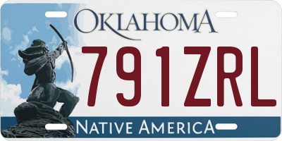 OK license plate 791ZRL