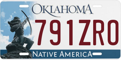 OK license plate 791ZRO