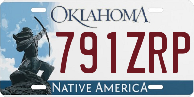 OK license plate 791ZRP