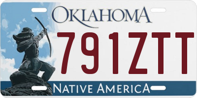 OK license plate 791ZTT