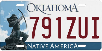 OK license plate 791ZUI