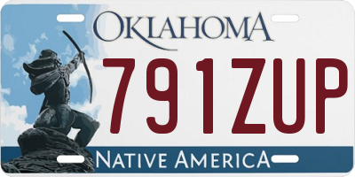 OK license plate 791ZUP