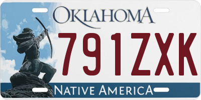 OK license plate 791ZXK